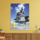 航空部の船員がスプリンクラシステムをテストする キャンバスプリント (インサイチュ (リビング))