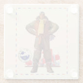 航空郵便のパイロット ガラスコースター (裏面)