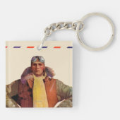 航空郵便のパイロット キーホルダー (裏面)