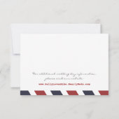 航空郵便のラブレターの結婚式の応答カード 出欠カード (裏面)