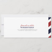 航空郵便の搭乗券のチケットの結婚式招待状 招待状 (裏面)