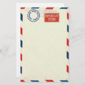 航空郵便の文房具 便箋 (正面/裏面)