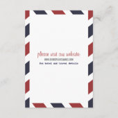 航空郵便旅行およびホテルの挿入物カード エンクロージャーカード (裏面)