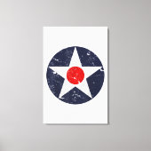 航空隊WW1第二次世界大戦軍隊ヴィンテージ航空機パイロット キャンバスプリント (正面)