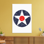 航空隊WW1第二次世界大戦軍隊ヴィンテージ航空機パイロット キャンバスプリント (インサイチュ (リビング))