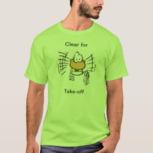 航空離陸のアヒルの漫画のワイシャツ Tシャツ