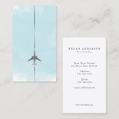 航空青水彩カラー名刺 名刺 (正面/裏面)