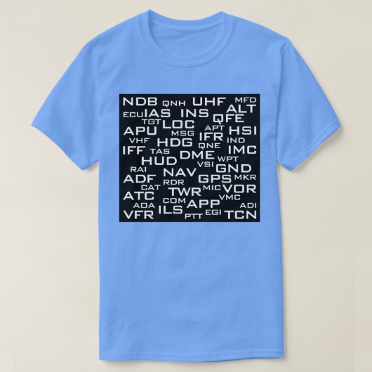 航空頭字語 Tシャツ (デザイン正面)