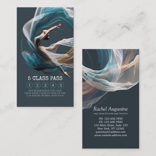 航空飛んでいる用ヨガインストラクター5級峠 ロイヤリティカード (正面/裏面)