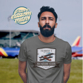 航空飛行機パイロット部カスタム Tシャツ