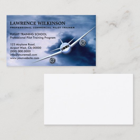 航空飛行機名刺の商業 名刺 (正面/裏面)