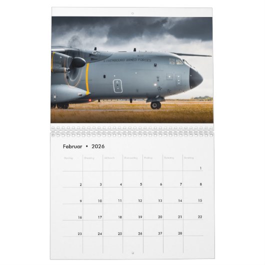 航空2022年 カレンダー (2月 2026)