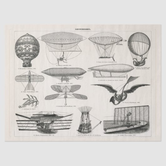 航空 ナビゲーション (1897)  エフェメラ デコパージュ 薄葉紙 (正面)