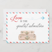 航空 ブライダルシャワー 招待状 赤 青 旅行 (裏面)