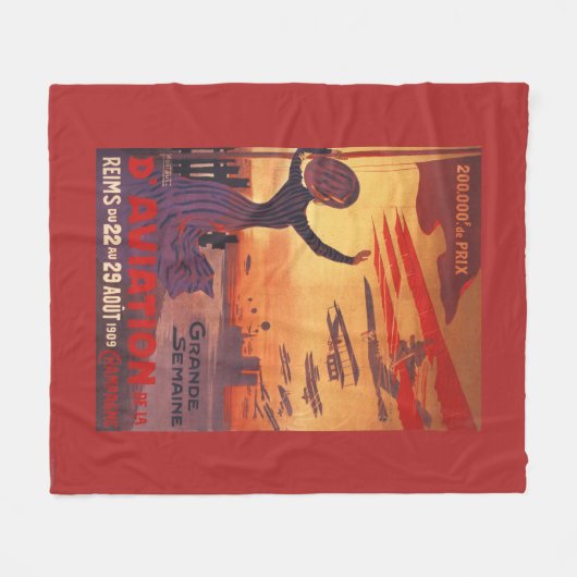 航空-女性の振るポスターのすばらしい週 フリースブランケット (正面(横))