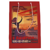 航空-女性の振るポスターのすばらしい週 ミディアムペーパーバッグ (正面)