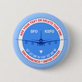 航空、空港、パイロット、トラベラー観光客ニース 缶バッジ (正面)