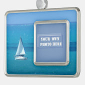 航行のカスタムの写真 シルバープレートフレームオーナメント (左)