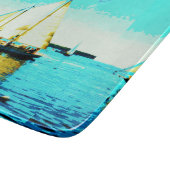 航行のスクーナー船のガラス青 カッティングボード (角)