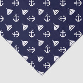 航行のボートおよびいかりパターン 薄葉紙 (詳細)