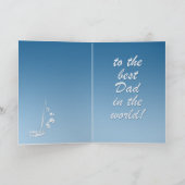 航行のヨットが付いている幸せな父の日カード カード (内部)