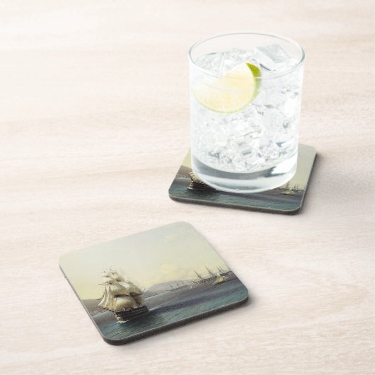 航行の軍艦のフリゲート艦は海の海のコースターを出荷します コースター (右側)