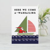 航行ボートのクリスマス シーズンカード (スタンド正面)