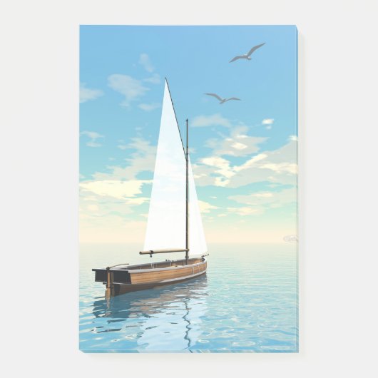 航行ボート- 3Dは描写します ポストイット (正面)