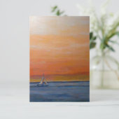 航行中 3.5 x 5 メッセージカード 招待状 (スタンド正面)