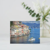 航行Portofinoおよびリビエラのイタリアンな郵便はがき ポストカード (スタンド正面)