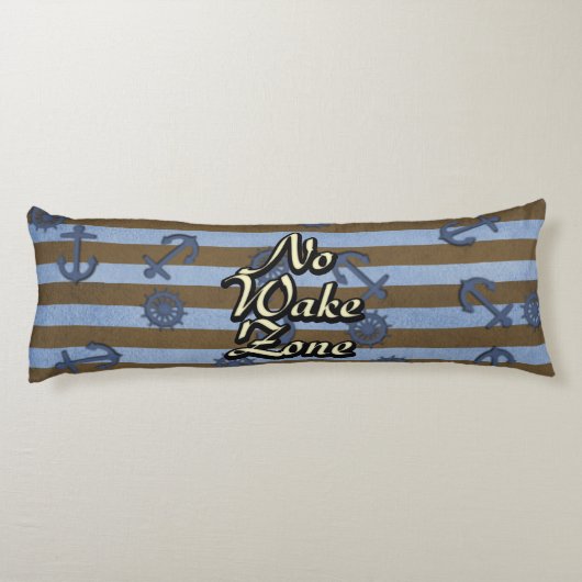 航跡の地帯の航海のな船のいかりおよび車輪無し ボディピロー (裏面)