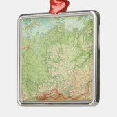 航路が付いているシベリアの地図 メタルオーナメント (左)