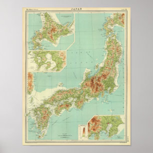 航路が付いている日本地図 ポスター