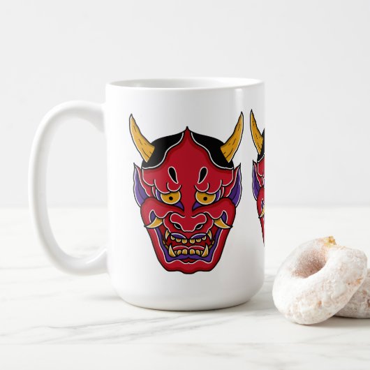 般若の面 コーヒーマグカップ (ドーナツ)