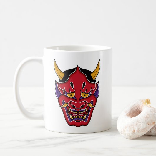 般若の面 コーヒーマグカップ (ドーナツ)