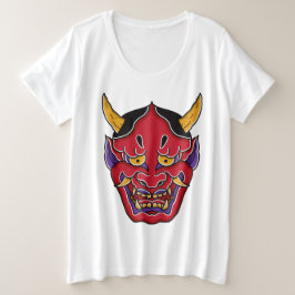 般若の面 プラスサイズTシャツ