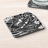 般若マスクタトゥーデザイン コースター (左側)