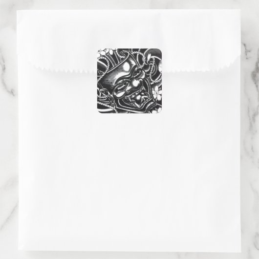 般若マスクタトゥーデザイン スクエアシール (バッグ)