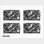 般若マスクタトゥーデザイン 長方形シール (シート)