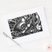 般若マスクタトゥーデザイン 長方形シール (封筒)