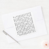 般若心経(Heart Sutra) スクエアシール (封筒)