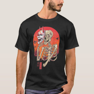 般若骨格妖怪仮面日本の術 Tシャツ