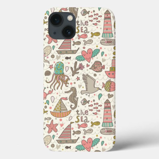 船おもしろい付き夏の模様 Case-Mate iPhoneケース (裏面)