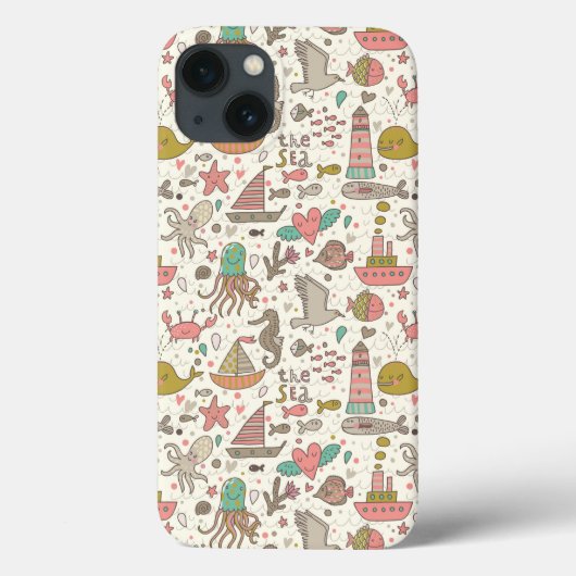 船おもしろい付き夏の模様 Case-Mate iPhoneケース (裏面)