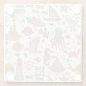 船おもしろい付夏模様 ガラスコースター (裏面)