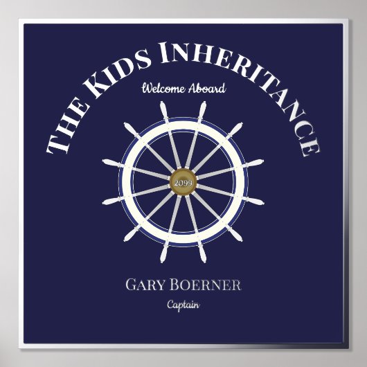 船おもしろい船のホイル文字へようこそ 箔ポスター (正面)