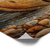 船お洒落フォーク美術油絵ポスター ポスター (角)