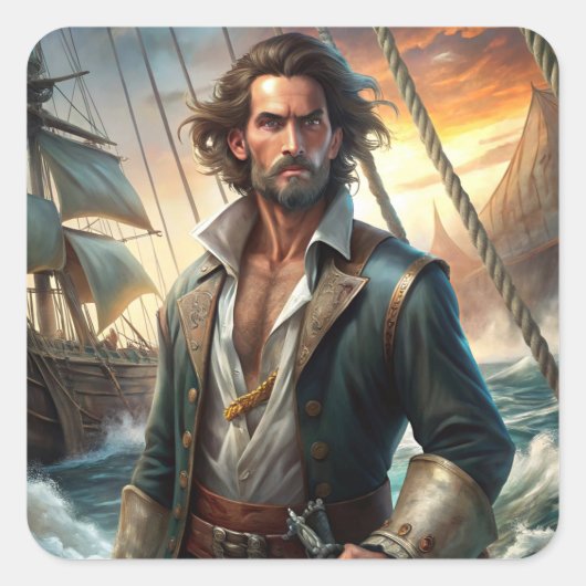 船からの海賊 スクエアシール (正面)