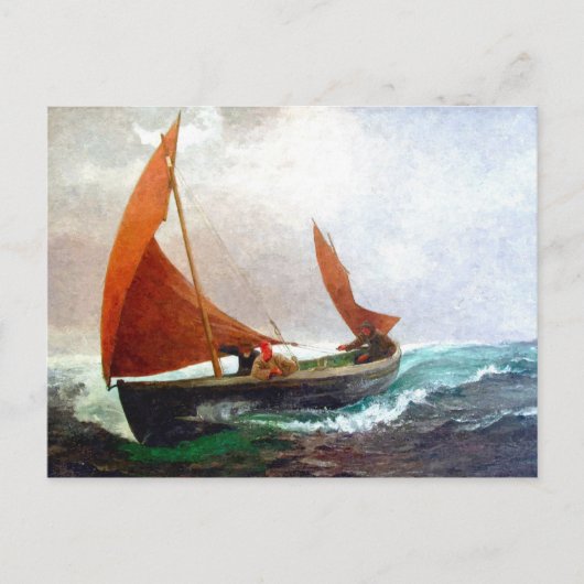 船がビーチに達する ポストカード (正面)