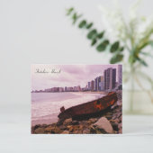 船がビーチに難破する。ブラジル，フォルタレザ ポストカード (スタンド正面)